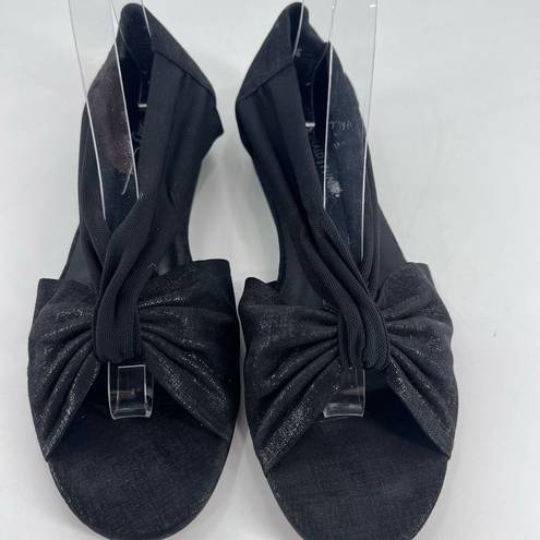 Donald Pliner  Women's Nuri Elastic Slip-On Slingback Flats Sandal Black Size 10M