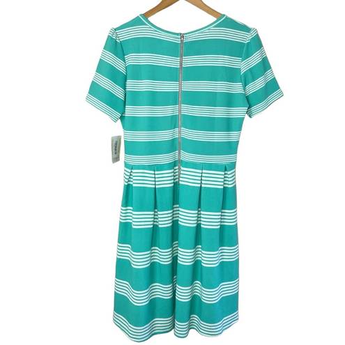 LuLaRoe NWT LLR AMELIA Striped Fit & Flare Pleated Midi Dress