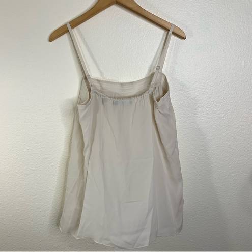 Vince  Gesso Ivory 100% Silk Tank Top Size Large