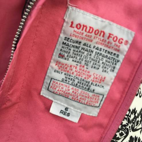 London Fog Vintage 80s  Coral Pink Zip Up Vented Windbreaker High Gathered Neck 6