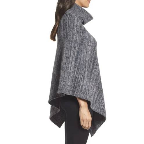 Barefoot Dreams Cozychic Point Dume Poncho One Size Indigo Dove Gray