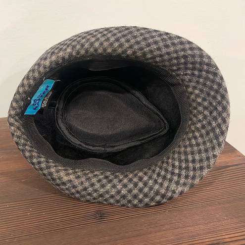 Krass&co The Hatter  Grey and Black Houndstooth Vintage Fedora Hat