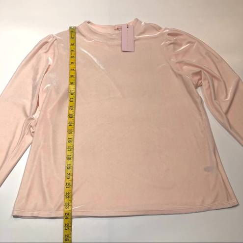 Rachel Parcell  Puff Shoulder Velour Top pink XXL