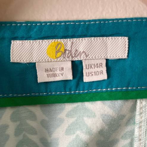 Petal BODEN Rich Emerald  Arrow Striped Pocket Cotton Skirt Size 10