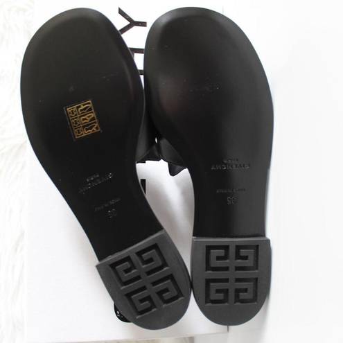 Givenchy  4G Black Leather Silver Logo Slides