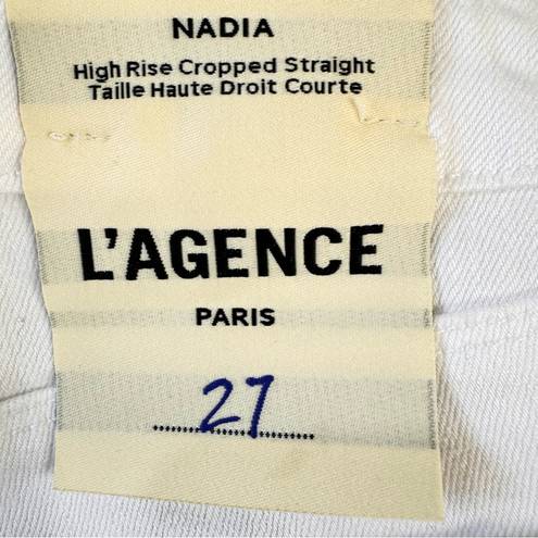 L'Agence NEW L’Agence Nadia High Rise Cropped Straight Blanc White Capri Jeans Size 27/2