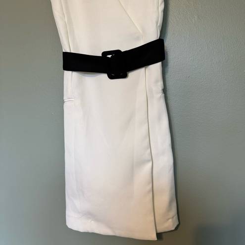 idem Ditto  Los Angeles White Sleeveless Profrssional Dress w/ Black Belt size M