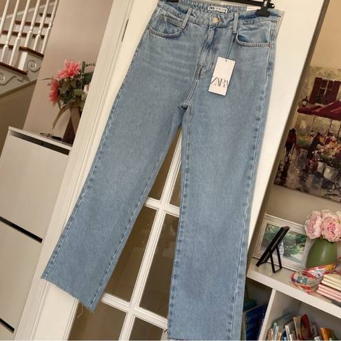 ZARA high rise straight fit ankle length jeans Size 8 NWT