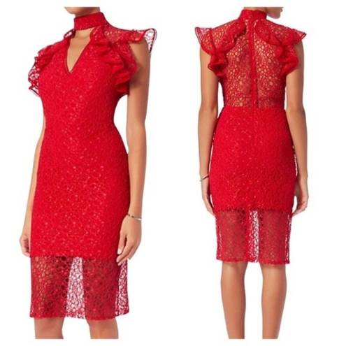 Alexis  NWT Red Lace V Neck Halley Dress XS