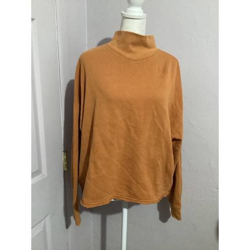 Madewell  Hemp Cotton Mock Neck Sweatshirt In Fresh Cider