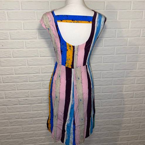 Tracy Reese Plenty by  X Anthropologie Multicolored Stripe Silk Midi Dress, 4