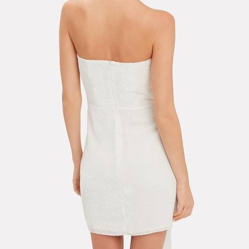 Michelle Mason 𝅺 White Strapless Velvet dress