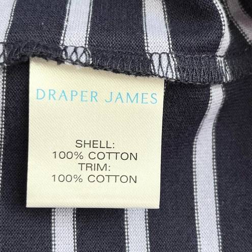 Draper James NWT  V-Neck 3/4 Sleeve Shirt in Nassau Navy Mariner Stripe, Medium