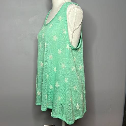 Vintage Havana LARGE MINT GREEN RACER BACK KNIT TANK TOP WITH STARS New