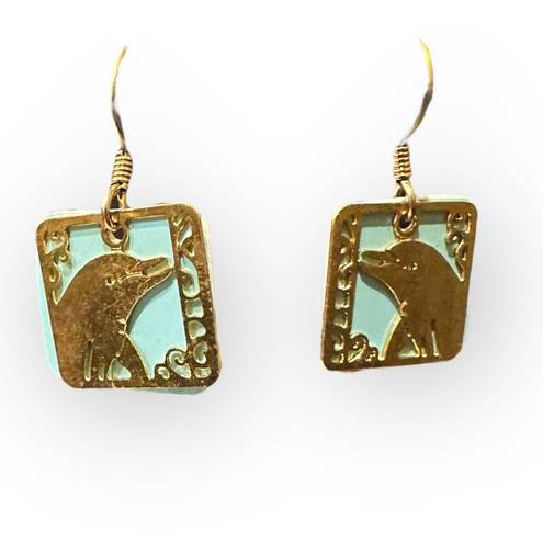 Profile Wild Bryde Dolphin  Goldtone Earrings