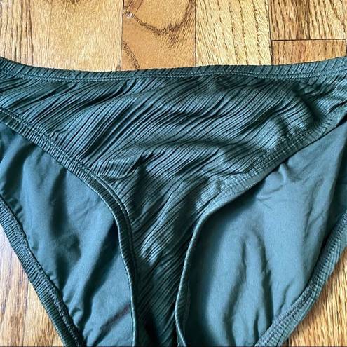 La Blanca NWT  Let’s Duet Hipster Bikini Bottom Olive Green Textured Sz 4