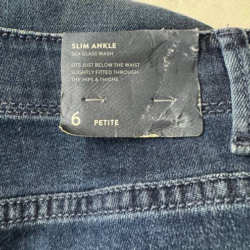 J.Jill  Petite Authentic Fit Slim Leg Ankle Jeans Size 6P in Seaglass NWT