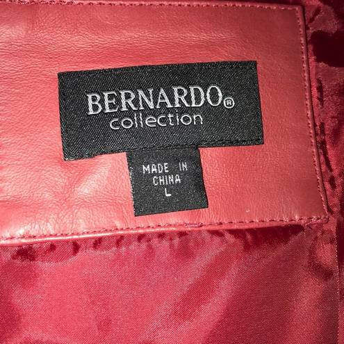 Bernardo  COLLECTION RED LEATHER LIGHTWEIGHT JACKET LARGE