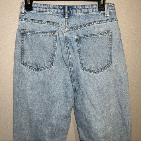 Pretty Little Thing  knee rip high rise distressed mom jeans women’s size small 6