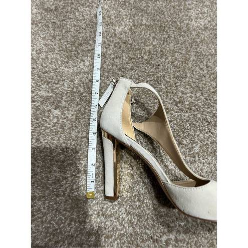 DKNY  women shoes heels cream/light grey open toe size 8