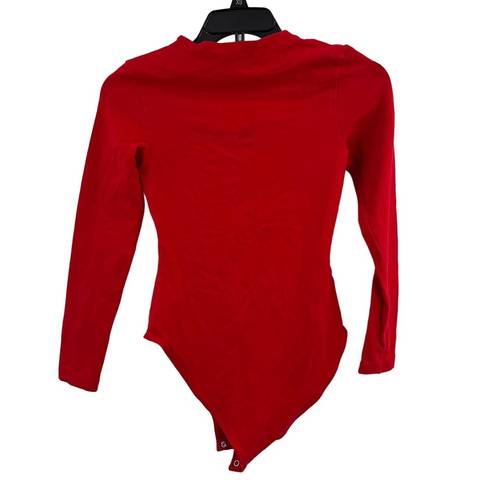 American Apparel  Red Long Sleeve Bodysuit Size Medium