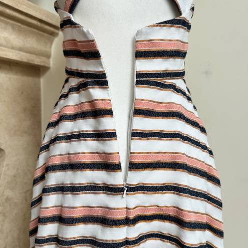 Hutch  Tiffany Striped Jacquard Sleeveless Fit Flare Womens Size 4 Midi Pockets