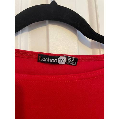 Boohoo  red stretchy dress 10