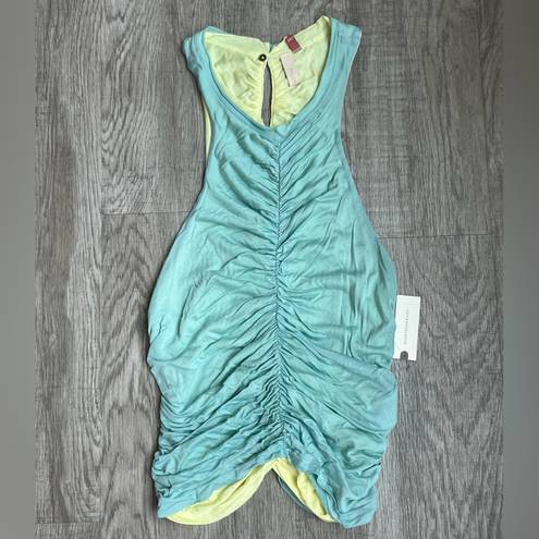 Pilcro Reversible Top Anthropologie Ruched Tank Blue +Green Size Large