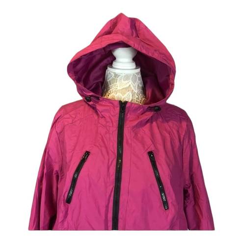 Woman Within  hooded pink trench rain coat size 18-20