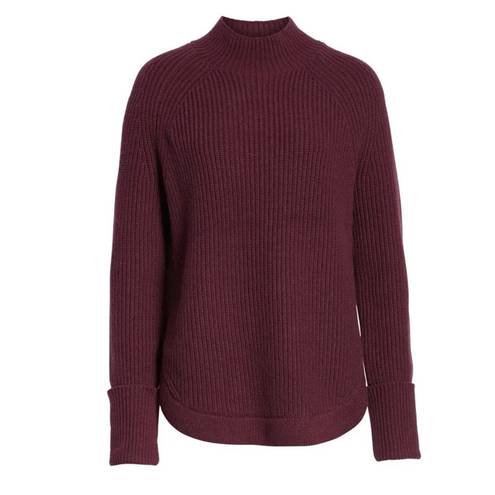 Treasure & Bond  Mock Neck Sweater - Burgundy - Small