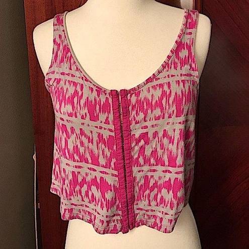 Kirra  pink & gray tribal print tank top