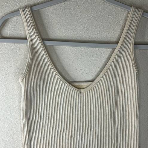 Aura  Ribbed Bodysuit, Size S/M, Tan