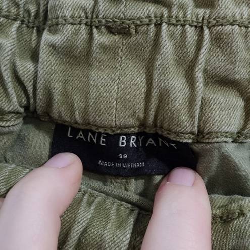 Lane Bryant  Army Green Straight Leg Cargo Women Plus Size 18 Punk Grunge Pants