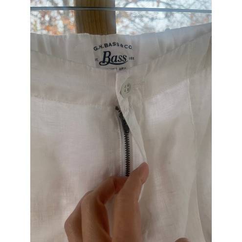 Krass&co G.H. Bass &  Women's 100% Linen White Ankle Pants Size 14. NWOT