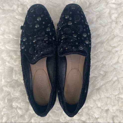 Donald Pliner  Lyle Embellished Black Slip On Flat Loafers
