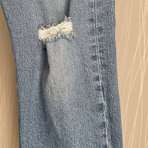 Levi’s Levi's Women's Wedgie Straight Jeans Size 28 Blue Distressed High Rise Cropped