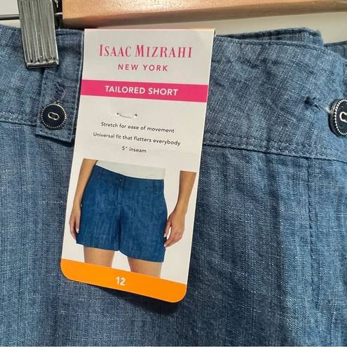 Isaac Mizrahi  NWT New York Tailored Short Indigo Chambray Size 12