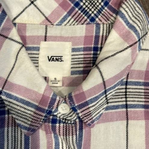 Vans  cropped flannel button down shirt