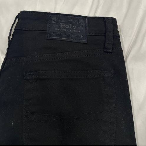 Polo  Ralph Lauren zippers straight leg black jeans, XL 98% cotton  2% elastane