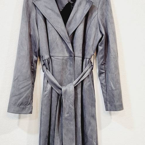 LC Lauren Conrad Lauren Conrad Blue Gray Lightweigt Trench Coat Size L