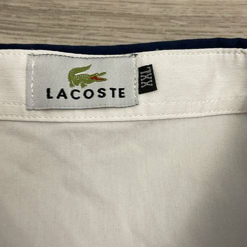 Lacoste White with Navy Around Collar Short Sleeve Button Down Shirt Size XXL