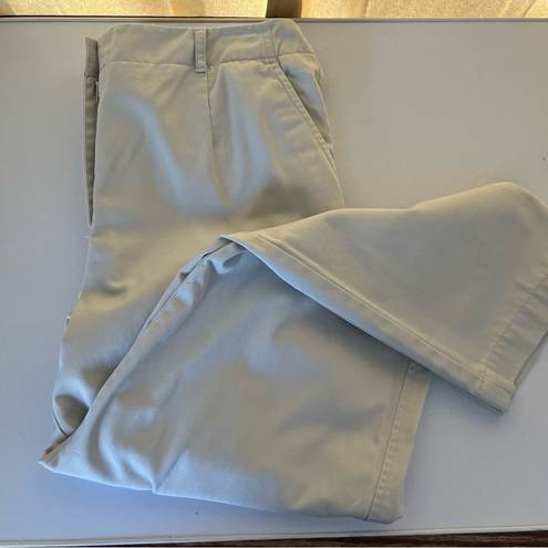 Talbots  Chatham Fly Front Ankle Pants - Solid - Curvy Fit Beige XL Size 12