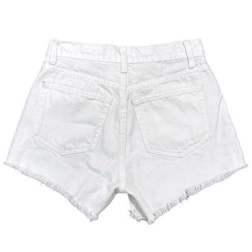 Reformation  Jesse Relaxed Jean Shorts in Vintage White Frayed Hem Size 24