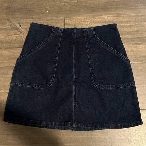 Others Follow Dark-Wash Navy Denim Skirt