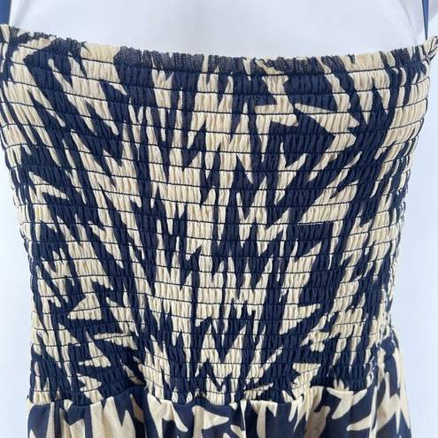 Juicy Couture  Women’s Navy Abstract Sleeveless Smocked Fit & Flare Dress XL