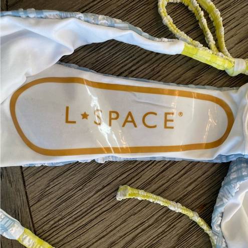 l*space L* Blue/Yellow/White Lennox String Bikini Swim Bottom. Size Small New! NWT