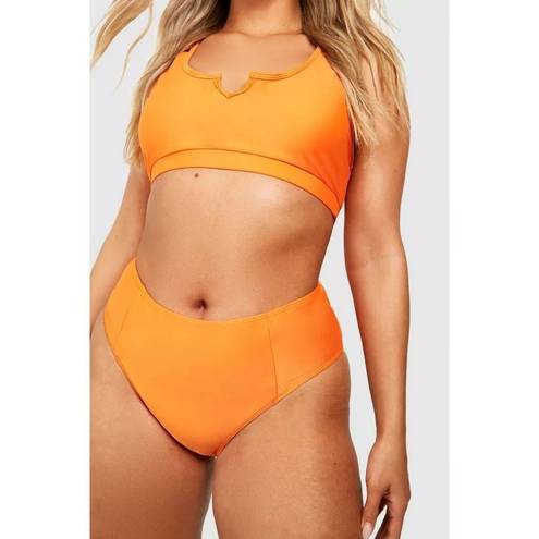 Boohoo  Orange High Waist Bikini Bottom Size 24 NEW