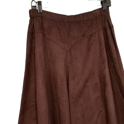 Coldwater Creek NWT,  Crinkle Faux Chamois Brown A line Skirt