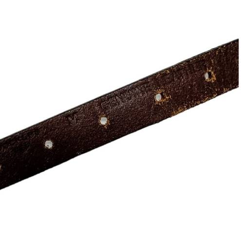 Dockers  vintage 90s Y2K floral embroidered brown leather belt size medium M