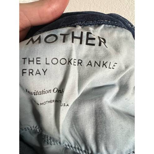 Only Mother The Looker Ankle Fray Invitation  Blue Denim Skinny Jeans Size 26